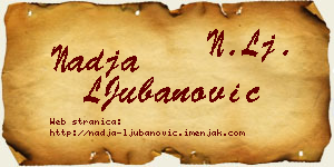 Nadja LJubanović vizit kartica